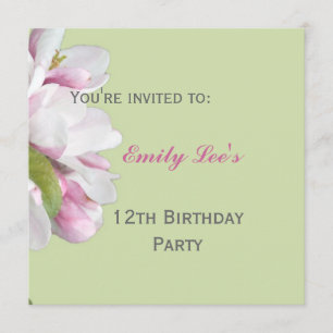 convite de festa de flor de maçã