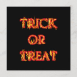 Convite de Festa de Fogo de Halloween 'Trick or Tr