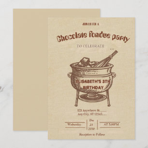 Convite de Festa de Fondue para Amantes de Chocola