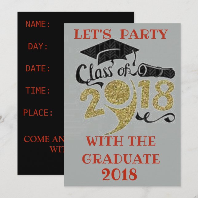 CONVITE DE FESTA DE FORMATURA (Frente/Verso)