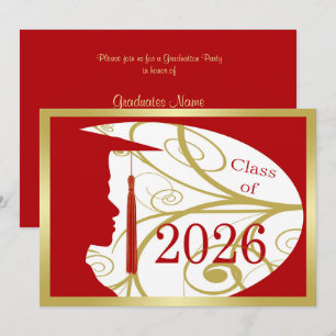 Convite de Festa de Formatura 2026 Silhueta de Hom