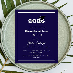 Convite de festa de formatura azul branco 2026