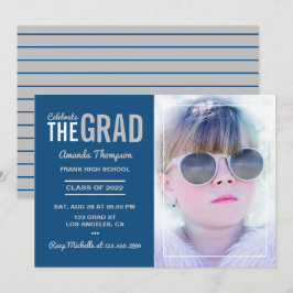 Convite de Festa de Formatura Azul e Prata