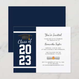 Convite de Festa de Formatura Azul Marinho 2026