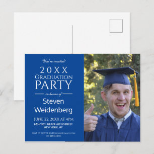 CONVITE DE FESTA DE FORMATURA AZUL MODERNA