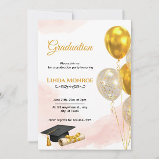 Convite de Festa de Formatura Blush Gold 2026