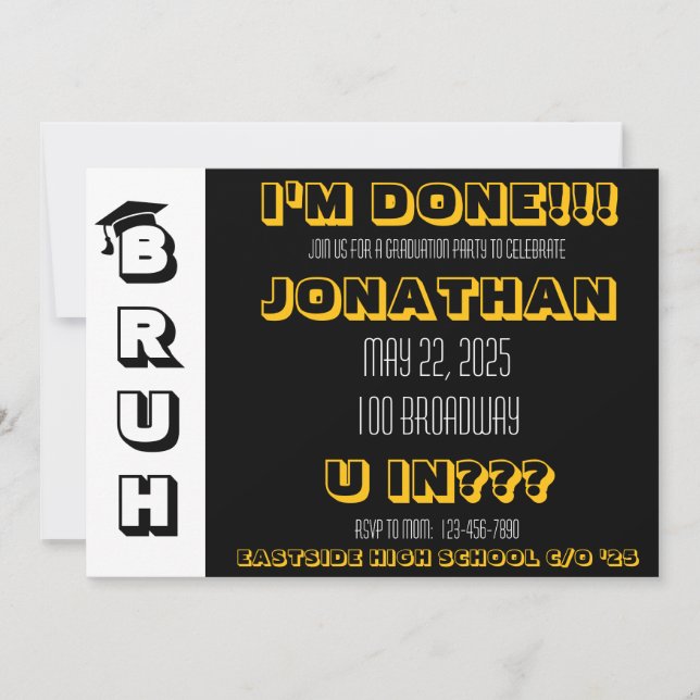 Convite de Festa de Formatura BRUH (Frente)