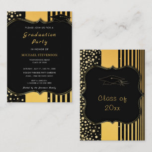 Convite de Festa de Formatura Chic com Moldura em 