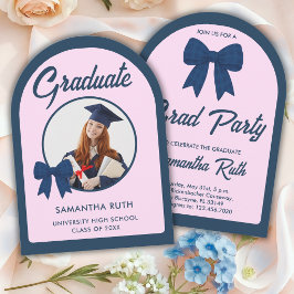 Convite de Festa de Formatura com Arco de Laço Xad