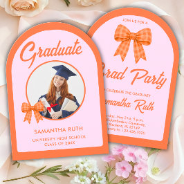 Convite de Festa de Formatura com Arco de Laço Xad
