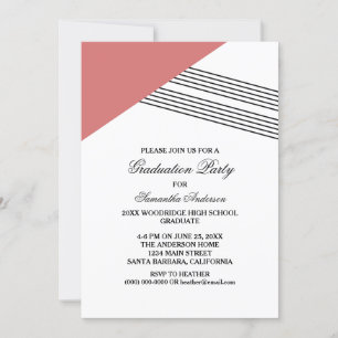Convite de Festa de Formatura com Faixa Geométrica