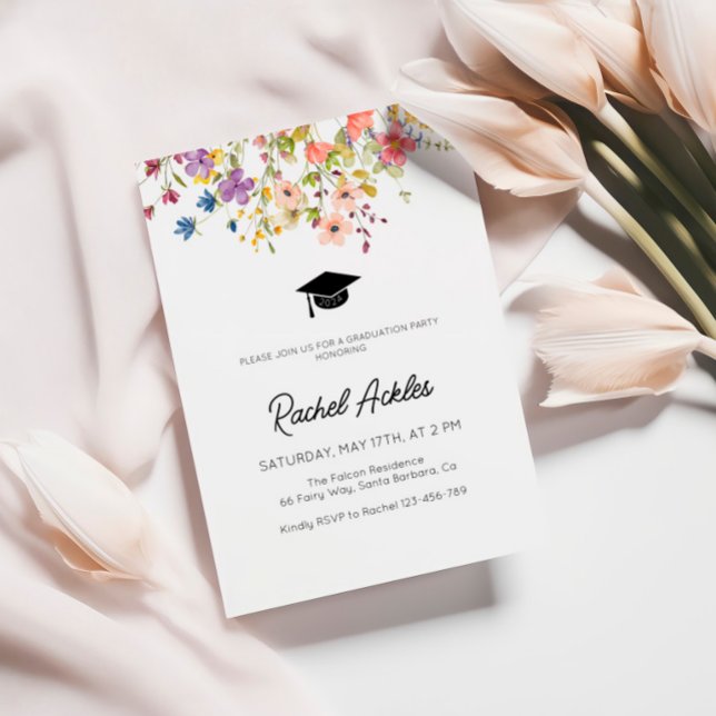 Convite de Festa de Formatura com Flores Silvestre (Criador carregado)