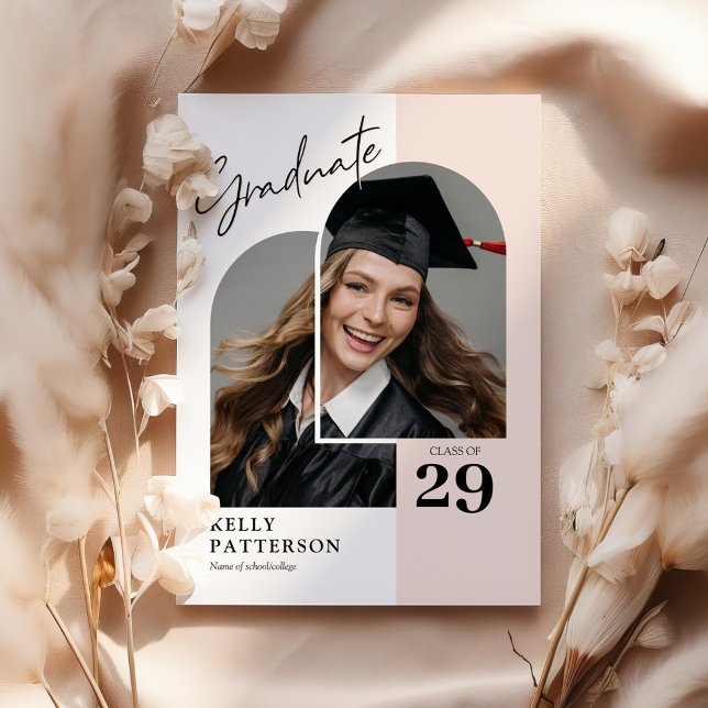 Convite de Festa de Formatura com Foto Chic Modern (Criador carregado)