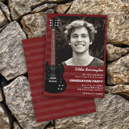 Convite de Festa de Formatura com Foto de Guitarra