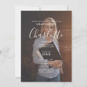 Convite de Festa de Formatura com Foto em Letra El