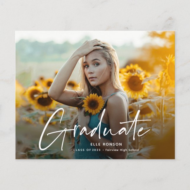 Convite de Festa de Formatura com Foto em Script M (Frente)