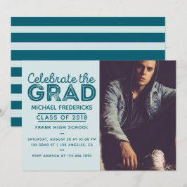 Convite de festa de formatura com foto masculina t