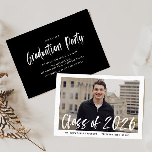 Convite de Festa de Formatura com Foto Moderna em