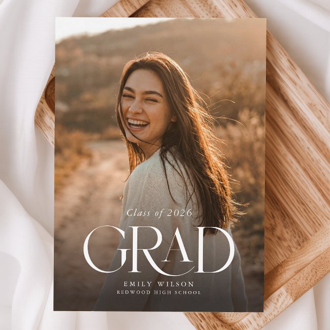 Convite de Festa de Formatura com Foto Moderno e E (Criador carregado)