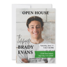 Convite de festa de formatura com Foto | Verde