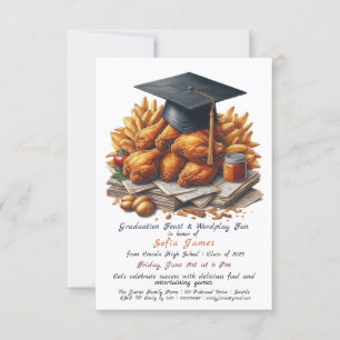 Convite de Festa de Formatura com Frango Frito Rús