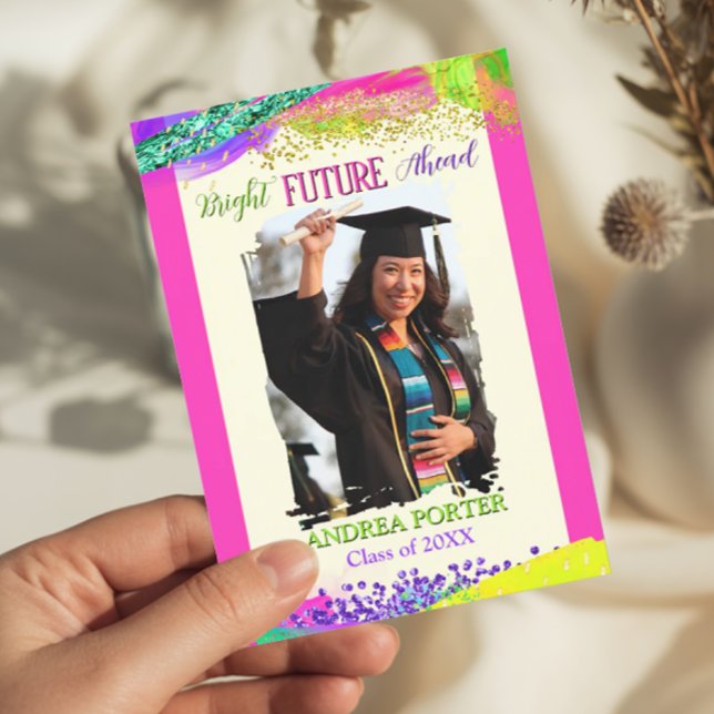Convite de Festa de Formatura com Futuro Brilhante (Criador carregado)