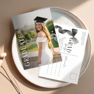Convite de Festa de Formatura com Laço Preto