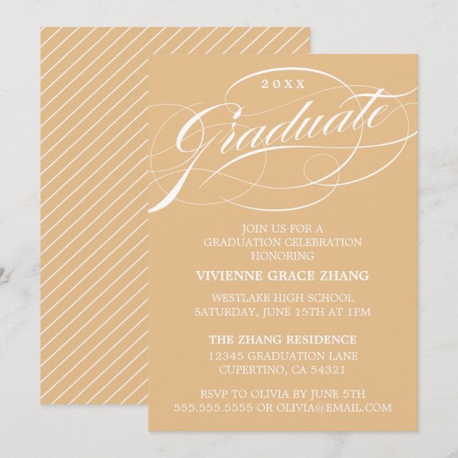 CONVITE DE FESTA DE FORMATURA COM LETRA ELEGANTE E (Frente/Verso)