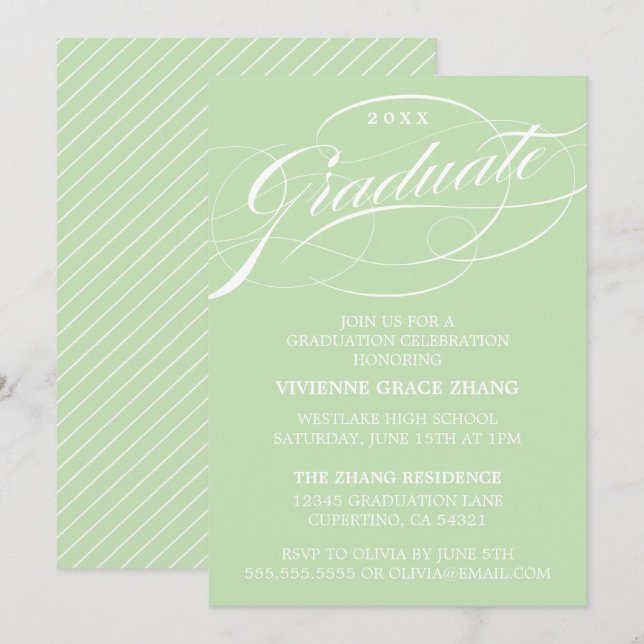 CONVITE DE FESTA DE FORMATURA COM LETRA ELEGANTE E (Frente/Verso)