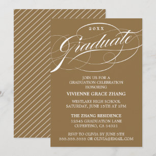 CONVITE DE FESTA DE FORMATURA COM LETRA ELEGANTE E