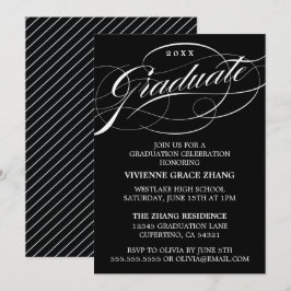 CONVITE DE FESTA DE FORMATURA COM LETRA ELEGANTES 