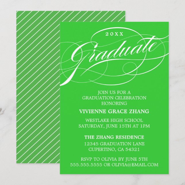 CONVITE DE FESTA DE FORMATURA COM LETRA ELEGANTES  (Frente/Verso)