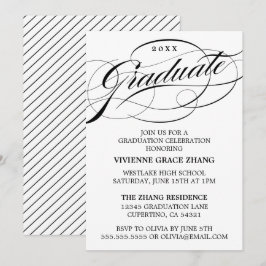 CONVITE DE FESTA DE FORMATURA COM LETRA ELEGANTES 