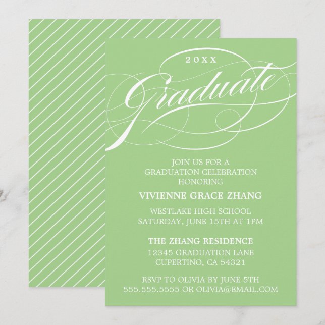 CONVITE DE FESTA DE FORMATURA COM LETRA ELEGANTES  (Frente/Verso)