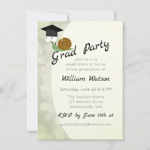 Convite de festa de formatura com tema de caracol 