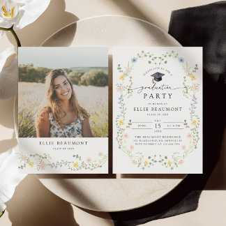 Convite de Festa de Formatura com Tema de Flor Sil
