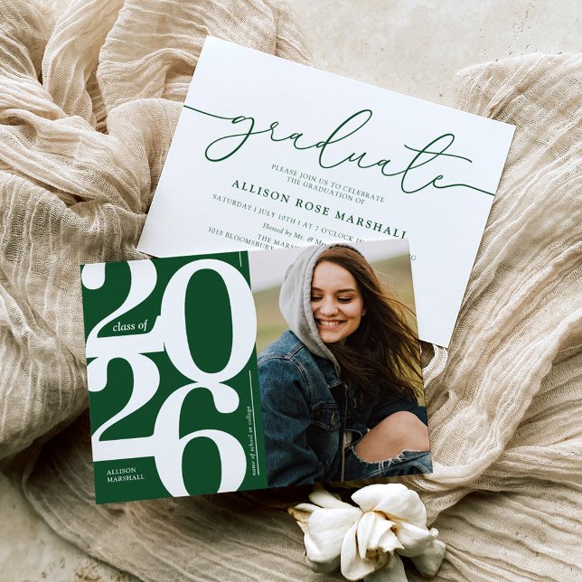 Convite de Festa de Formatura de 2026 com Foto Ver (Criador carregado)