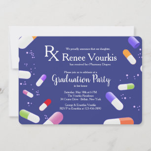 Convite de Festa de Formatura de Cápsulas de Medic