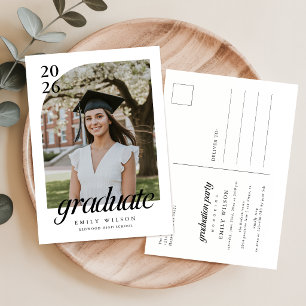 Convite de Festa de Formatura de Foto de Graduado 