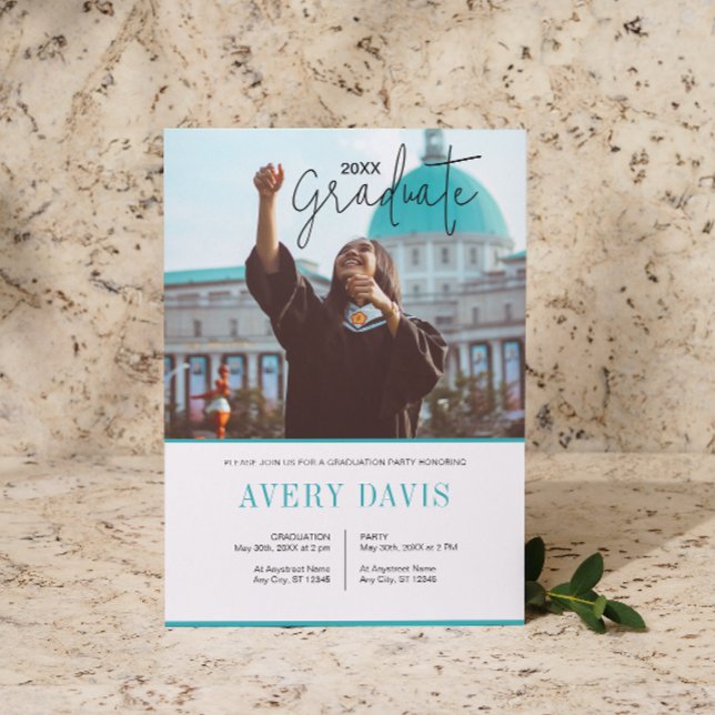 Convite de festa de formatura de Fotografias minim (Criador carregado)