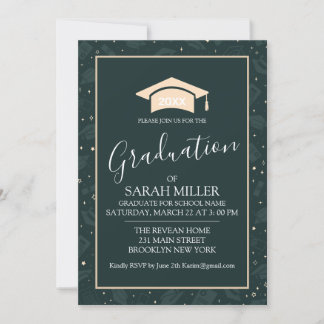 Convite de Festa de formatura Editável Instantâneo