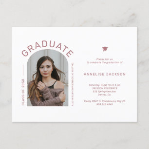 Convite de festa de formatura elegante minimalista