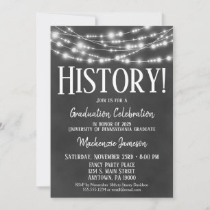 Convite de Festa de Formatura em História no Quadr