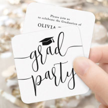 Convite de Festa de Formatura em Miniatura Cartão 