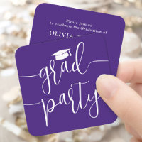 Convite de Festa de Formatura Infantil Cartão Roxo
