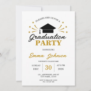 Convite de Festa de Formatura Minimalista