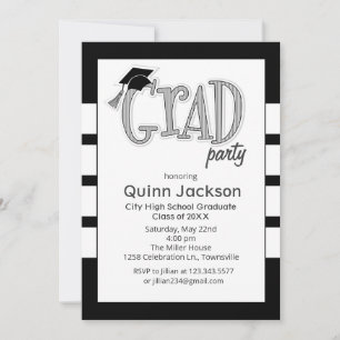 Convite de Festa de Formatura Preto