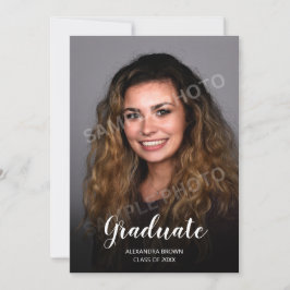 Convite de Festa de Formatura Preto e Branco com F