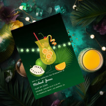Convite de Festa de Formatura Tropical Cocktail