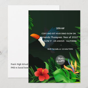 Convite de Festa de Formatura Tropical Summer Glow